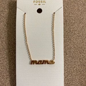 Rose gold stainless steel fossil necklace